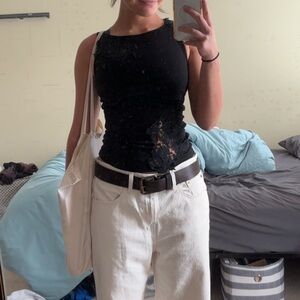 Lace Black Sleeveless Top